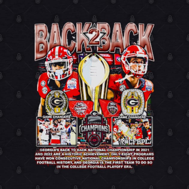 Georgia National Champs 2021-2022 Back 2 Back by Richard Michaud Art